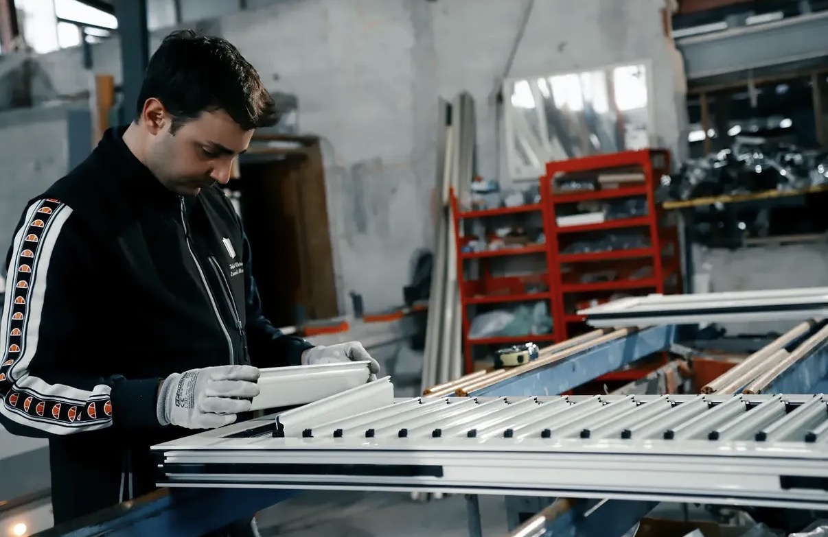 Emanuel Mariano al lavoro in officina